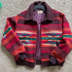 Vintage Pendleton Burgundy Lined Westernwear Jacket